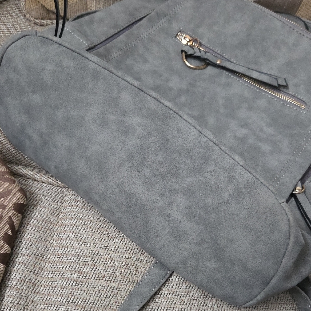 Gray Suede Women's Mini Backpack - image 6